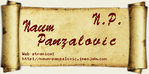 Naum Panzalović vizit kartica
